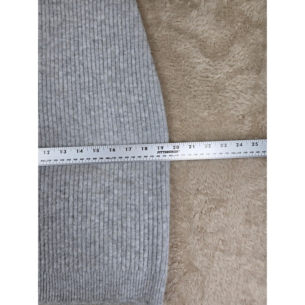 A New Day Womens Gray Ribbed Mock Neck Metallic Sweater Dress Size M NEW - Picture 8 of 11